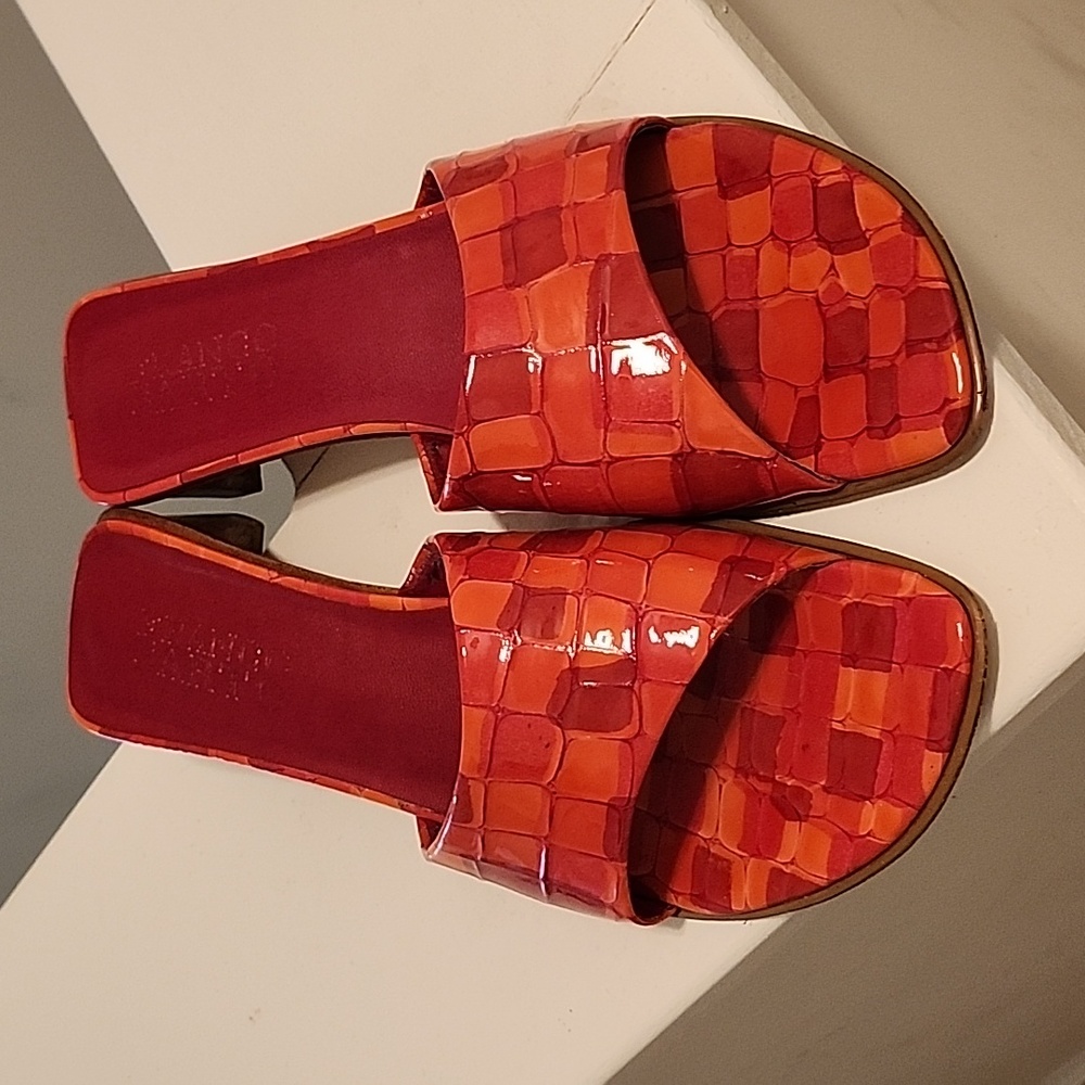 Orange And Red Patchwork Design Shoes - image 1